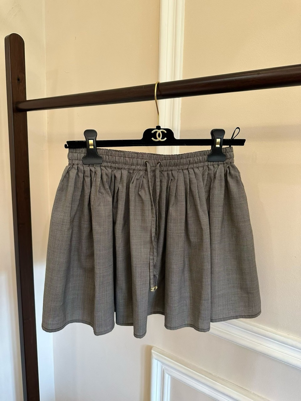 Celine Gray Gathered Mini Skirt